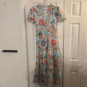 Bindu Floral Maxi Dress with Puff Sleeves